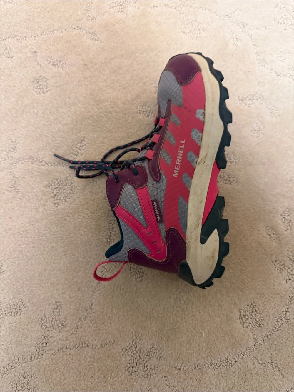 Merrell Kids' Pink Trail Hiking Shoe waterproof